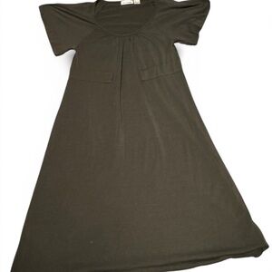 Army green DKNY jeans petites casual dress.